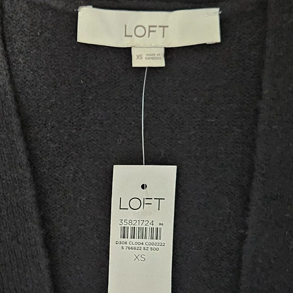 NWT | LOFT Black Duster Cardigan size XS - Picture 5 of 5